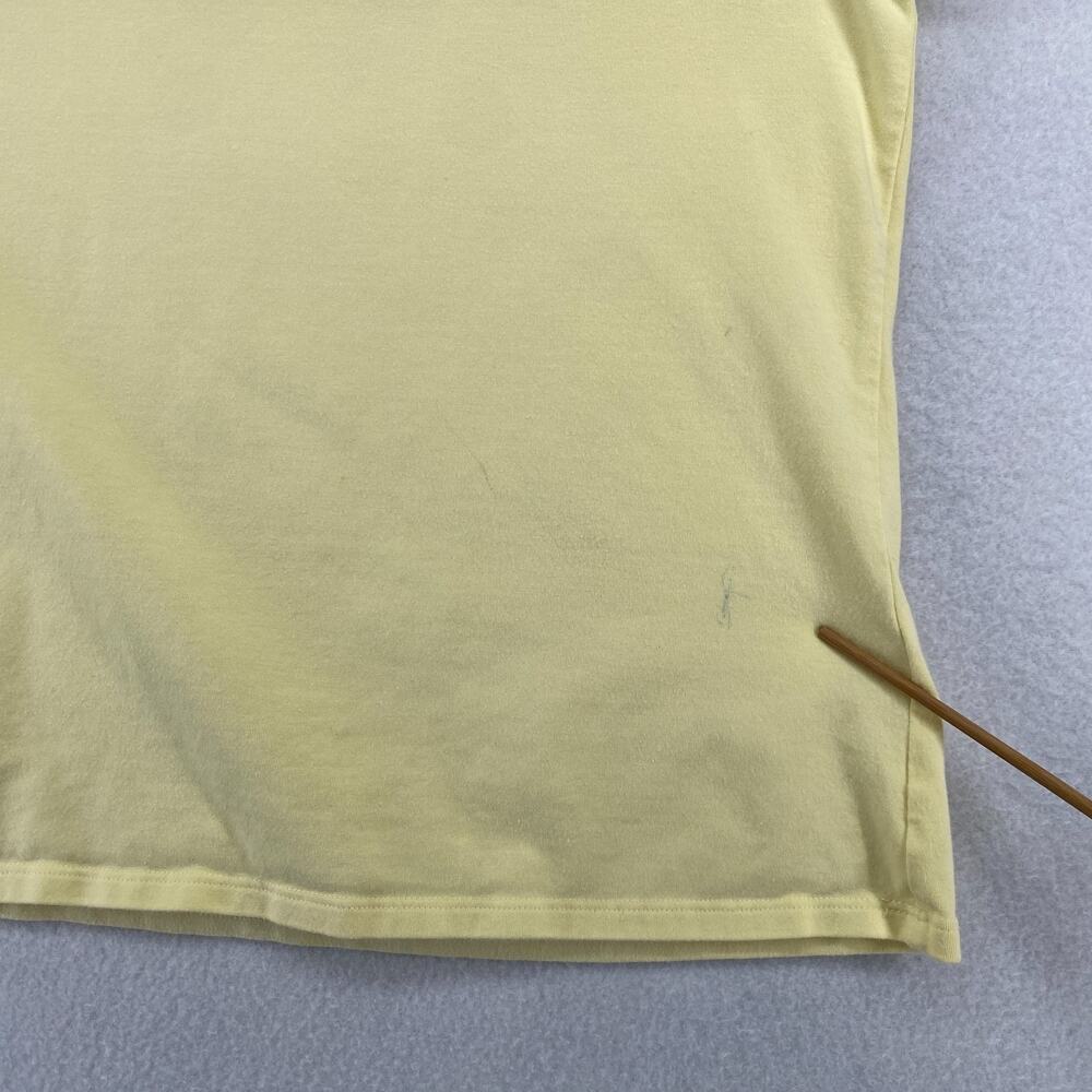 EILEEN FISHER Top S Stretch Organic Cotton Scoop Neck Cap Sleeve Yellow USA - Picture 7 of 13